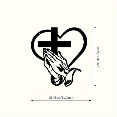 Clariel - Arte de Pared Metálico con Cruz y Versículo Bíblico