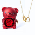 Oso de Rosas Eternas y Collar Personalizado