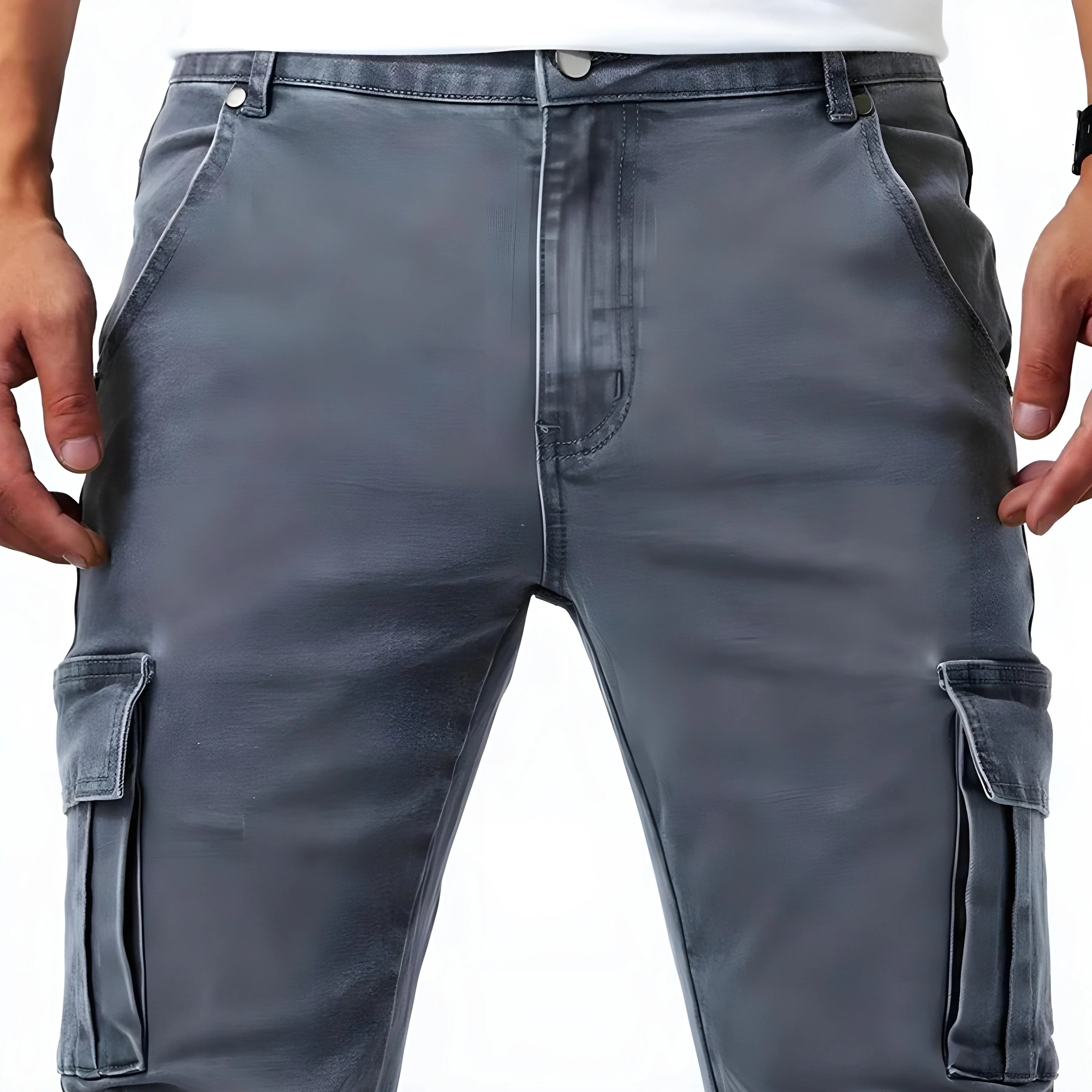 Marino - Pantalones Cargo Elásticos