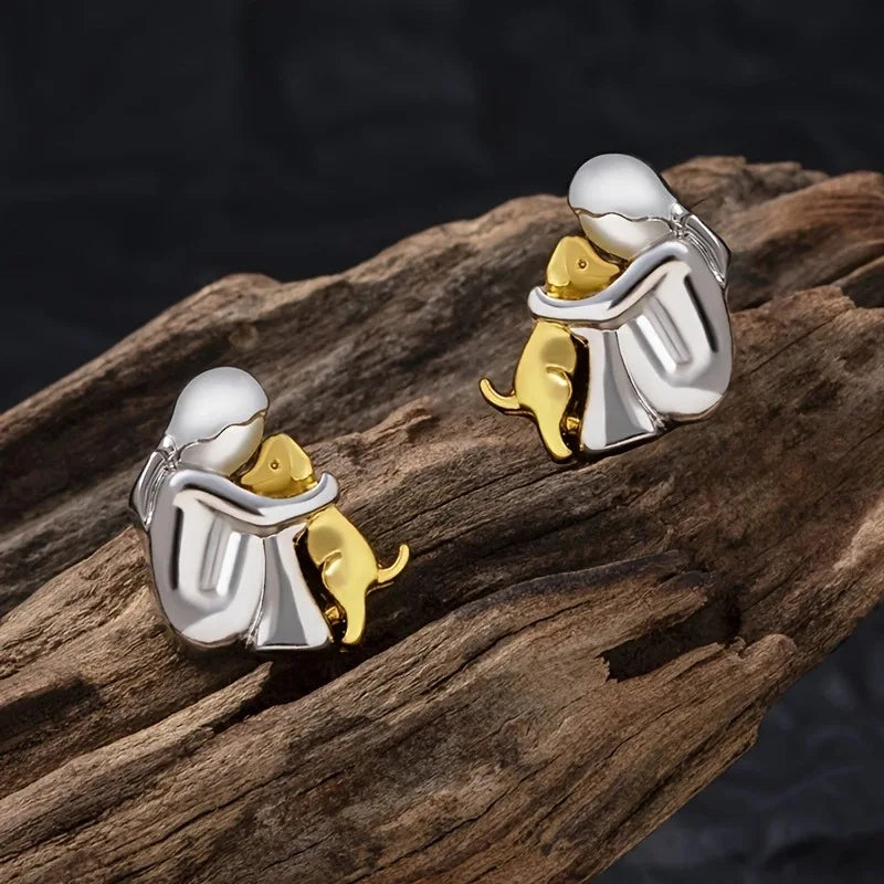 Aretes Abrazo Eterno | Bicolor Plata y Oro
