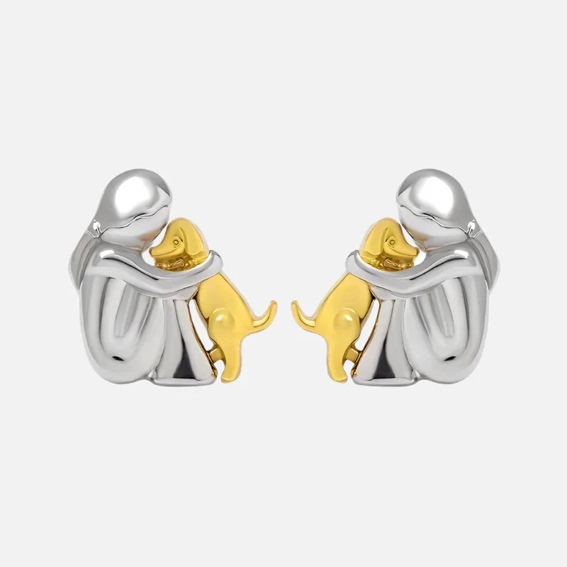 Aretes Abrazo Eterno | Bicolor Plata y Oro