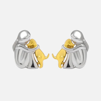 Aretes Abrazo Eterno | Bicolor Plata y Oro