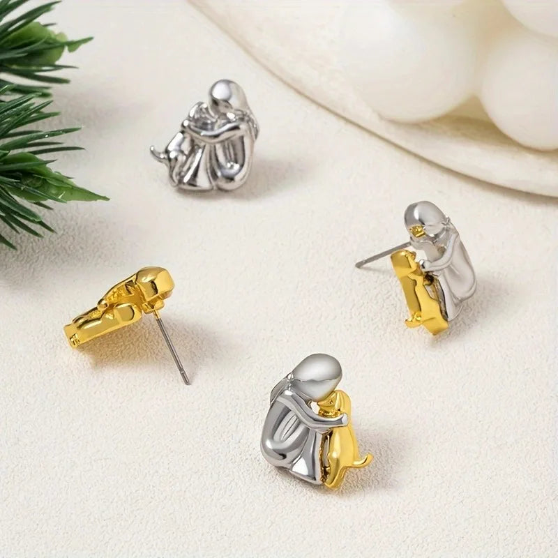 Aretes Abrazo Eterno | Bicolor Plata y Oro