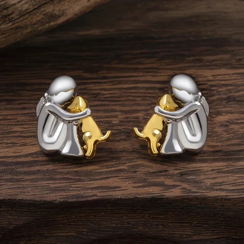 Aretes Abrazo Eterno | Bicolor Plata y Oro