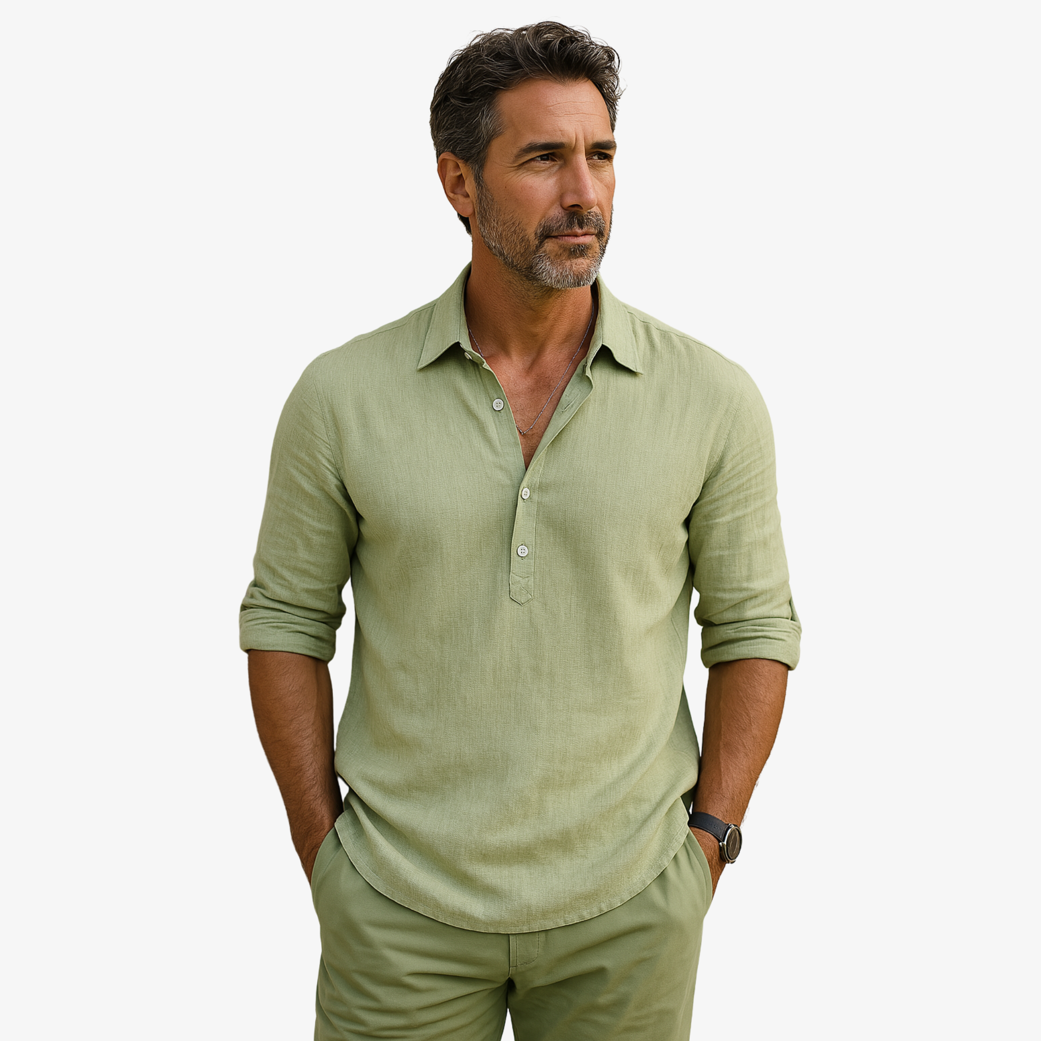 Archie | Camisa clásica de mezcla algodón-lino atemporal