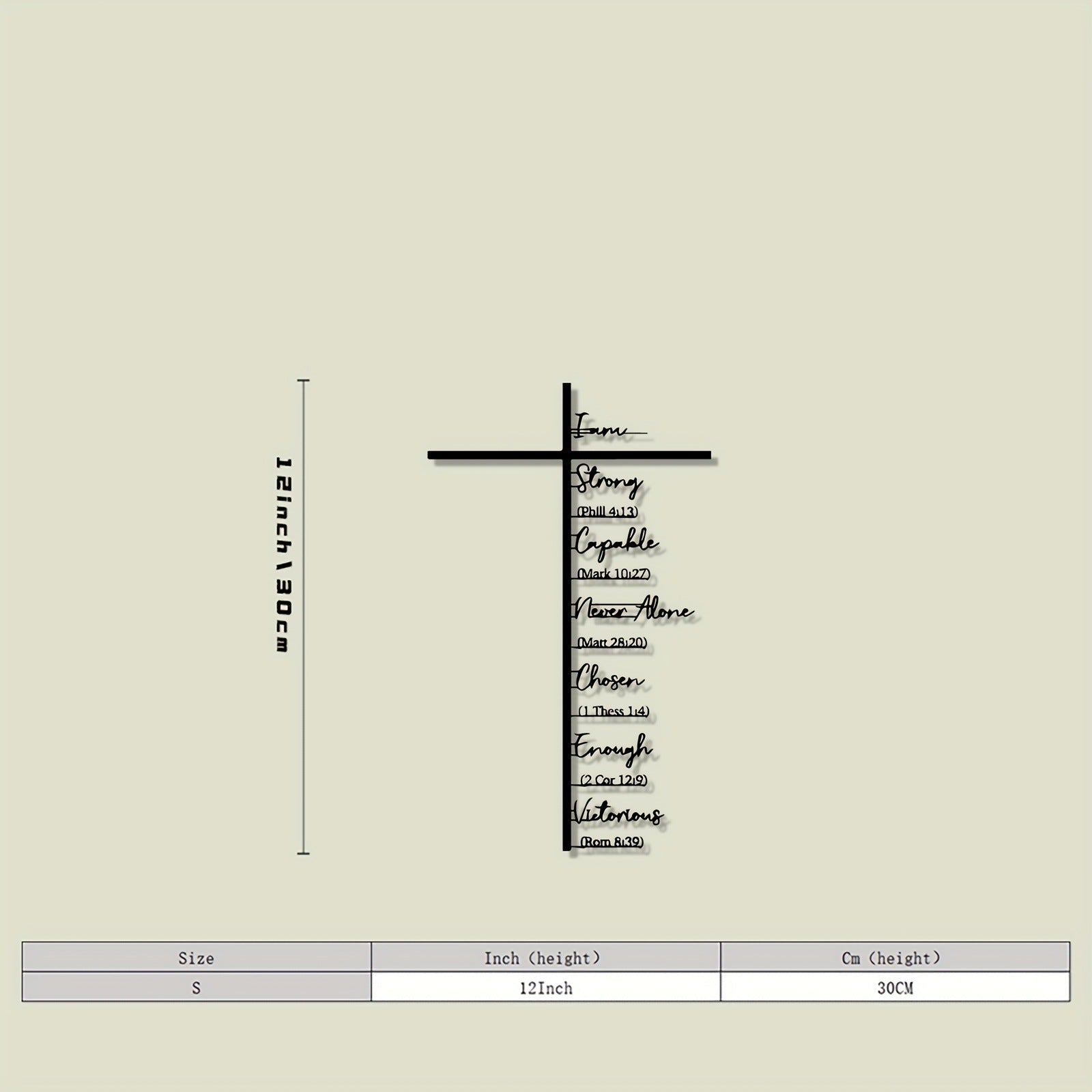 Clariel - Arte de Pared Metálico con Cruz y Versículo Bíblico