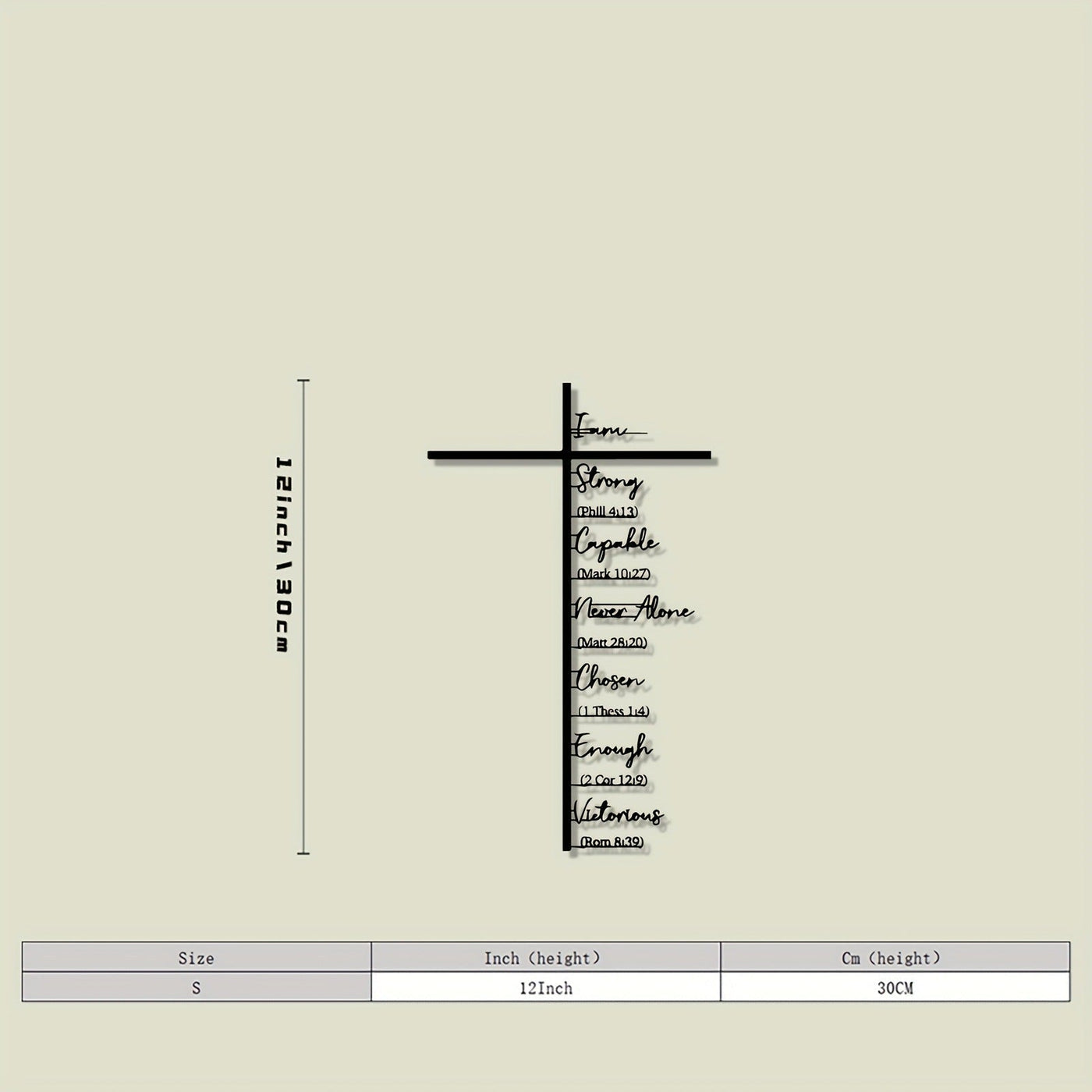 Clariel - Arte de Pared Metálico con Cruz y Versículo Bíblico