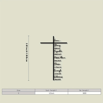 Clariel - Arte de Pared Metálico con Cruz y Versículo Bíblico