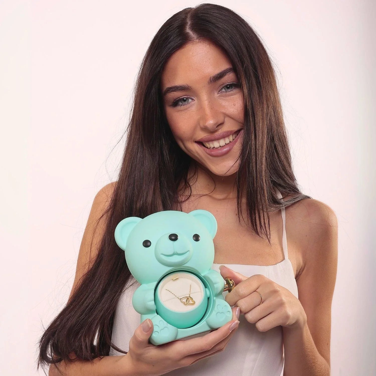 Oso de Rosas Eternas y Collar Personalizado