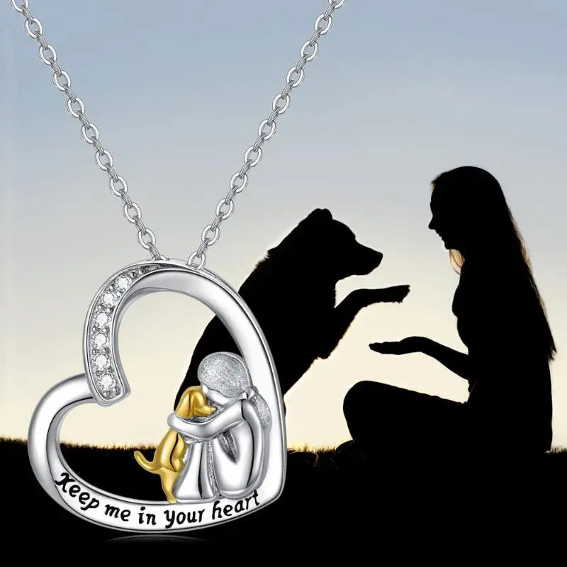 Collar Corazón Canino | Plata y Zirconias