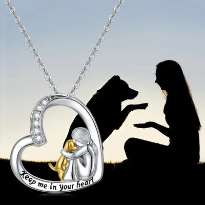 Collar Corazón Canino | Plata y Zirconias
