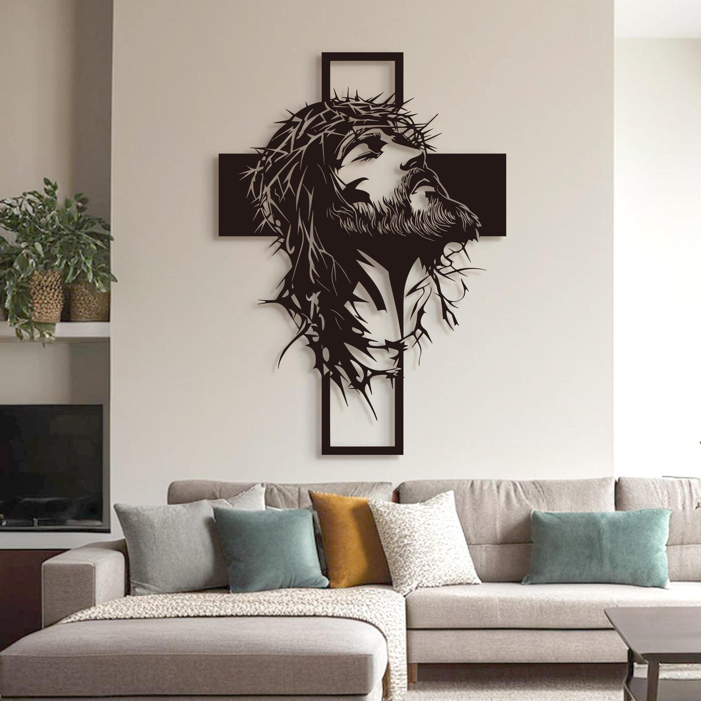 Cyras - Arte de Pared Metálico con Cruz de Jesús