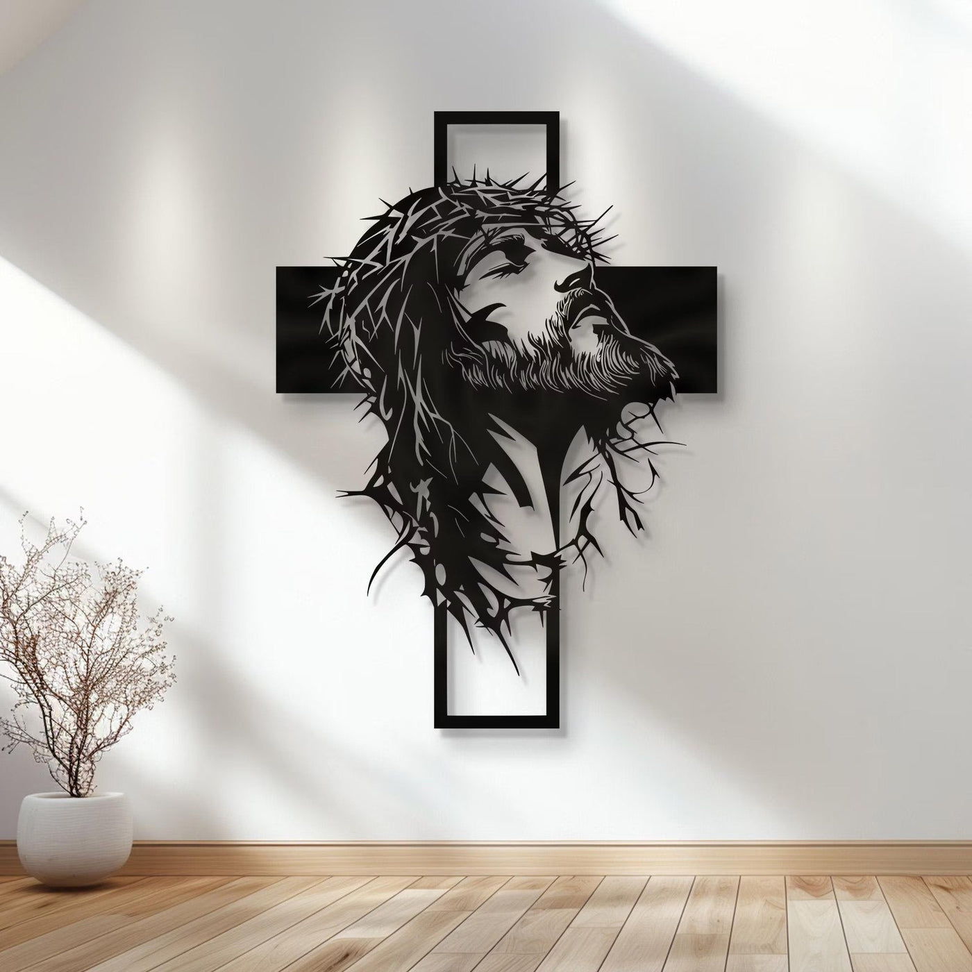 Cyras - Arte de Pared Metálico con Cruz de Jesús