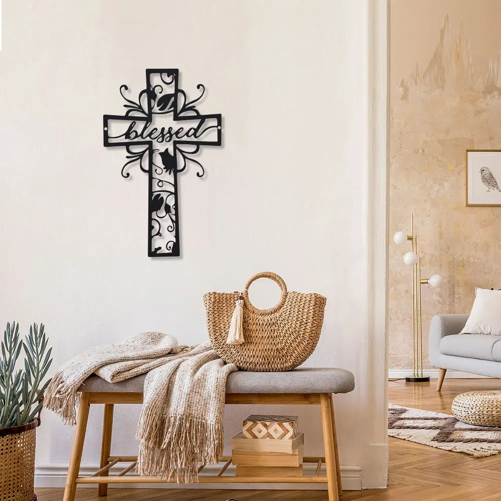 BlessedCross – Cruz metálica de pared «Blessed»