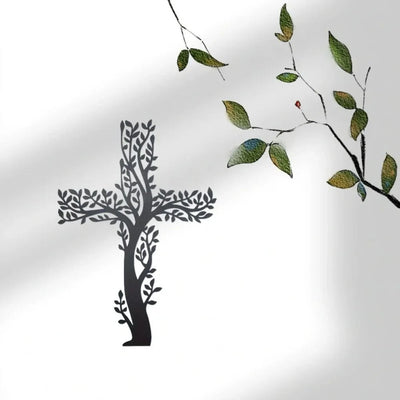 Tree Of Grace – Decoración de pared con cruz y árbol de metal