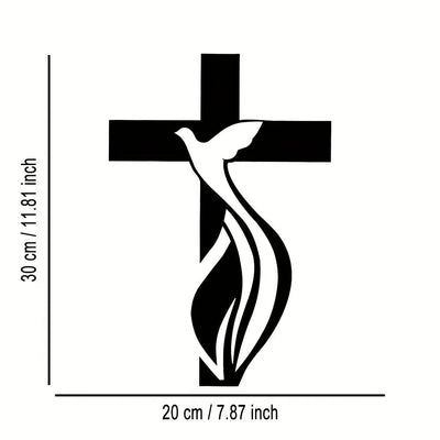 PeaceWing – Cruz metálica de pared con paloma